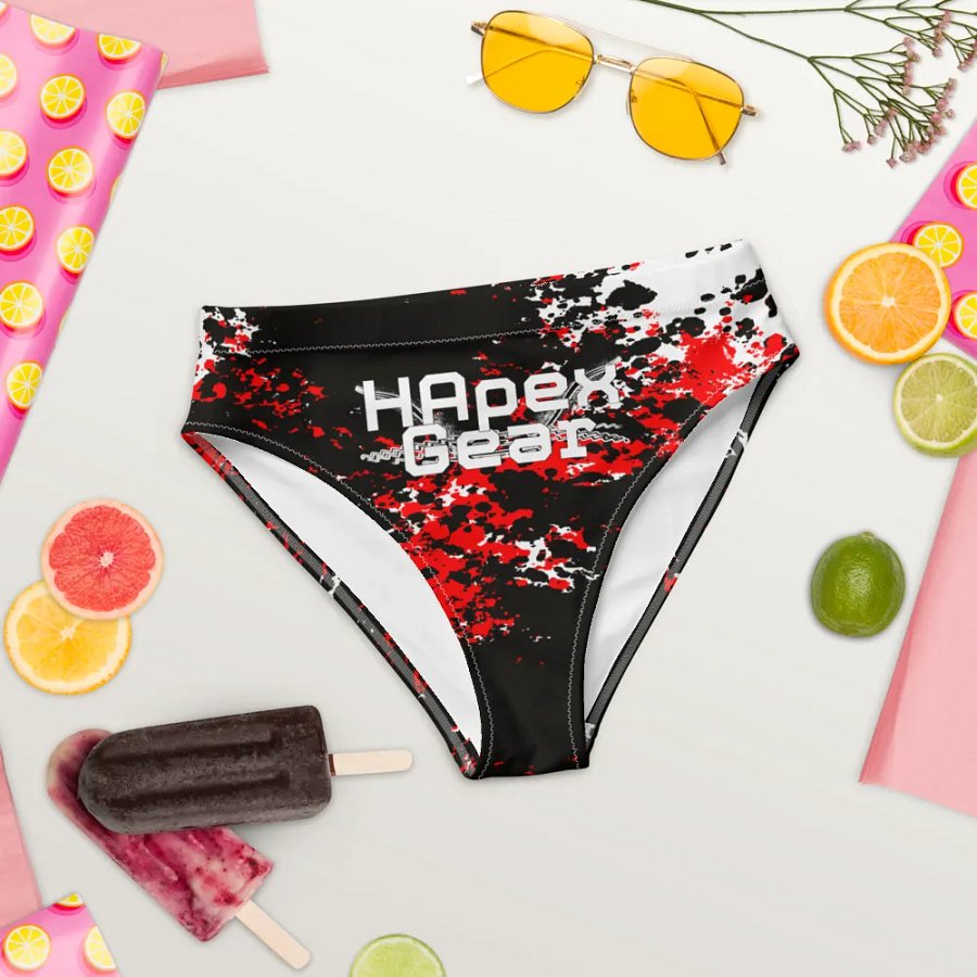 Recycled High Waisted Bikini Bottom - White HApex Gear White Logo product image (11)
