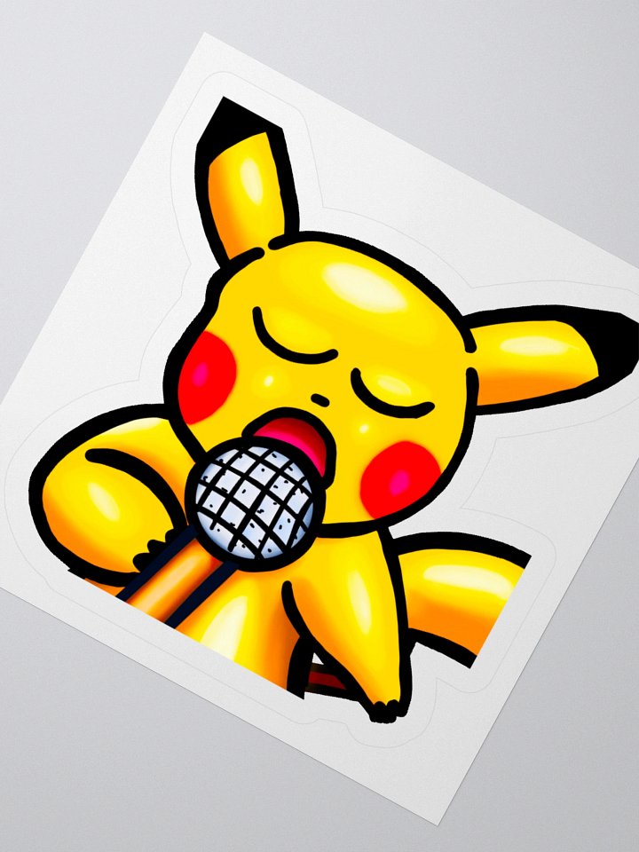 Singing Yellow Electric Mouse Vinyl Stickers (3" x 3") product image (2)