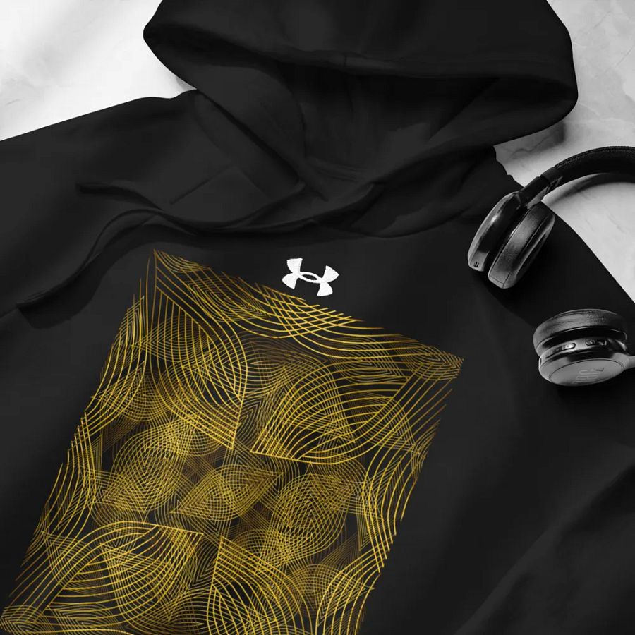 Hoodie with golden lines and leaf design product image (5)