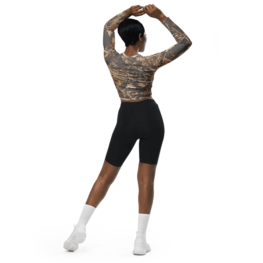 Recycled Long Sleeve Crop Top - Dead Split - It Happennnns Camo product image (2)
