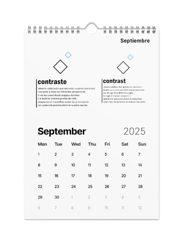 English & Espanol Implicito-Implied 2025 Calendar-Calendario-Now $10.50 Use promo code VIBES4LOVE at checkout product image (10)