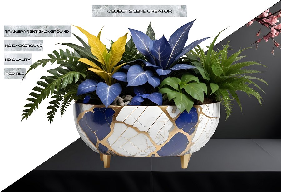 Kintsugi Elegance – Harmony Planter PNG product image (2)