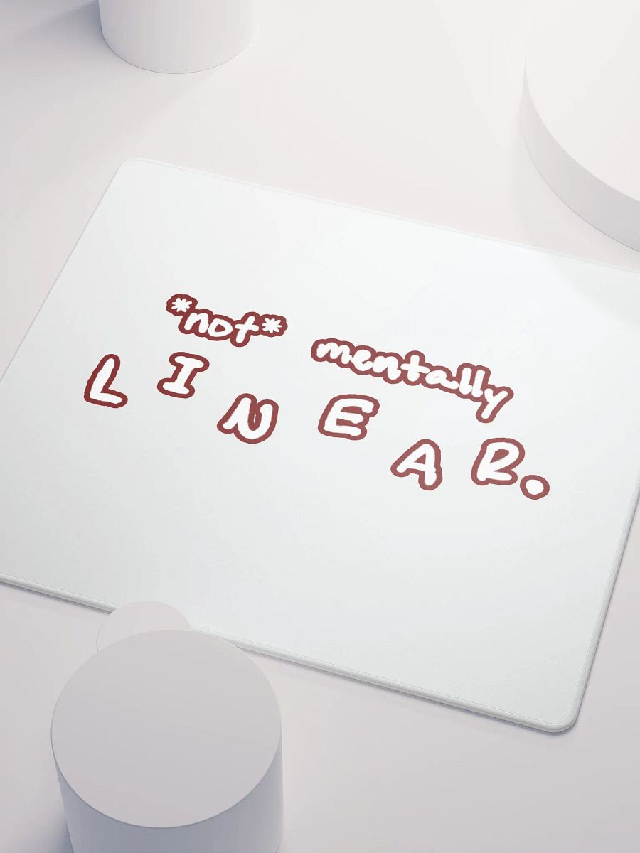 *not* mentally linear (lined design, #6D1616) mouse pad product image (3)
