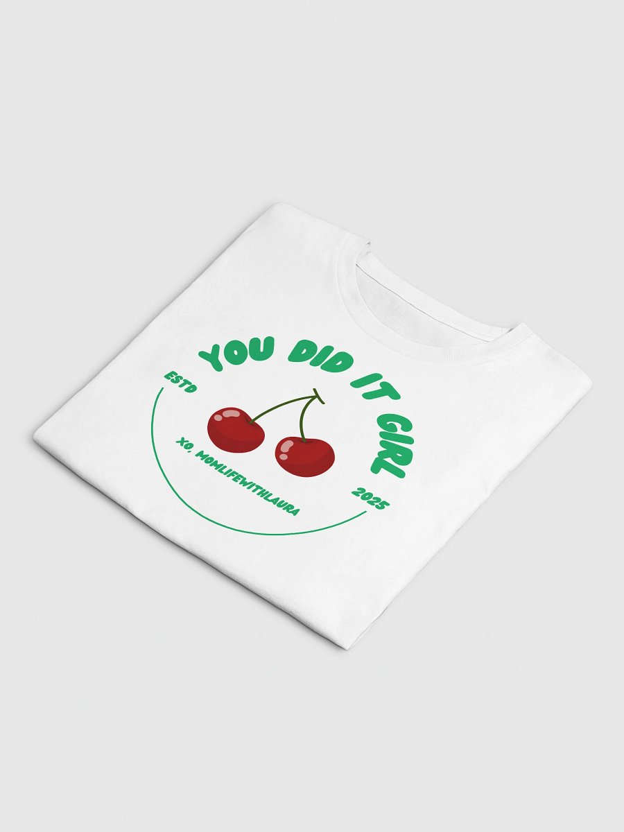 You Did it Girl Cherries Cropped Tee - Green/White product image (4)