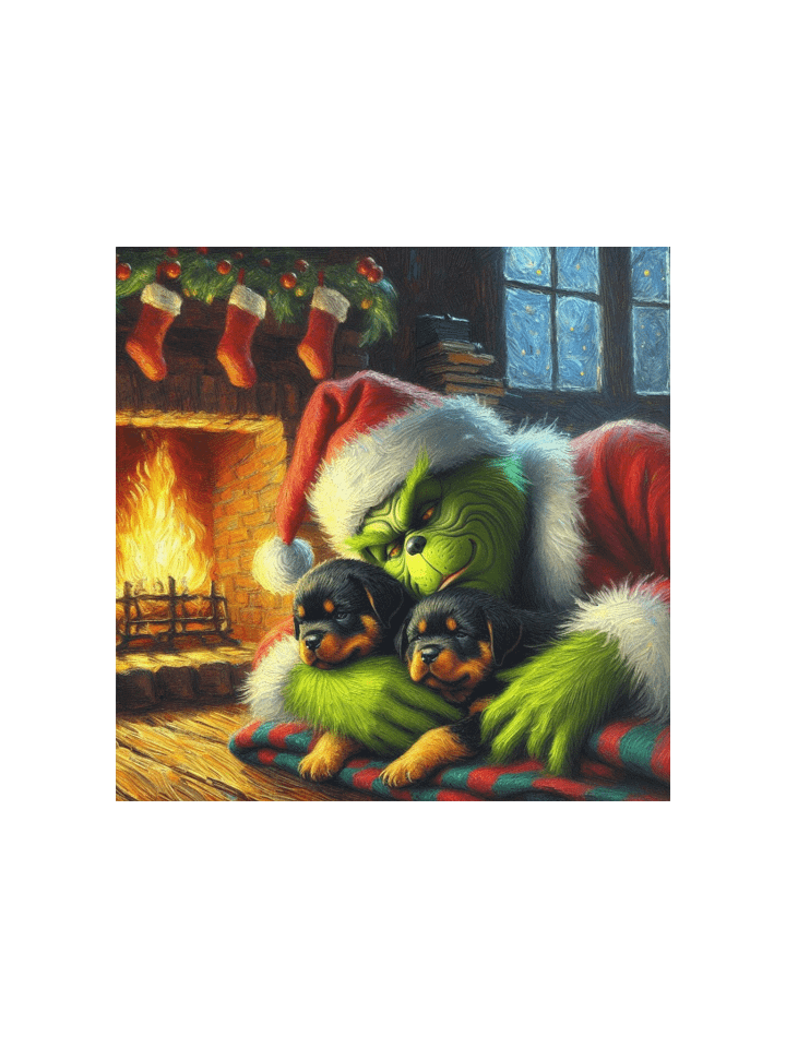 Grinchy Rottweiler Christmas Matte Poster product image (1)