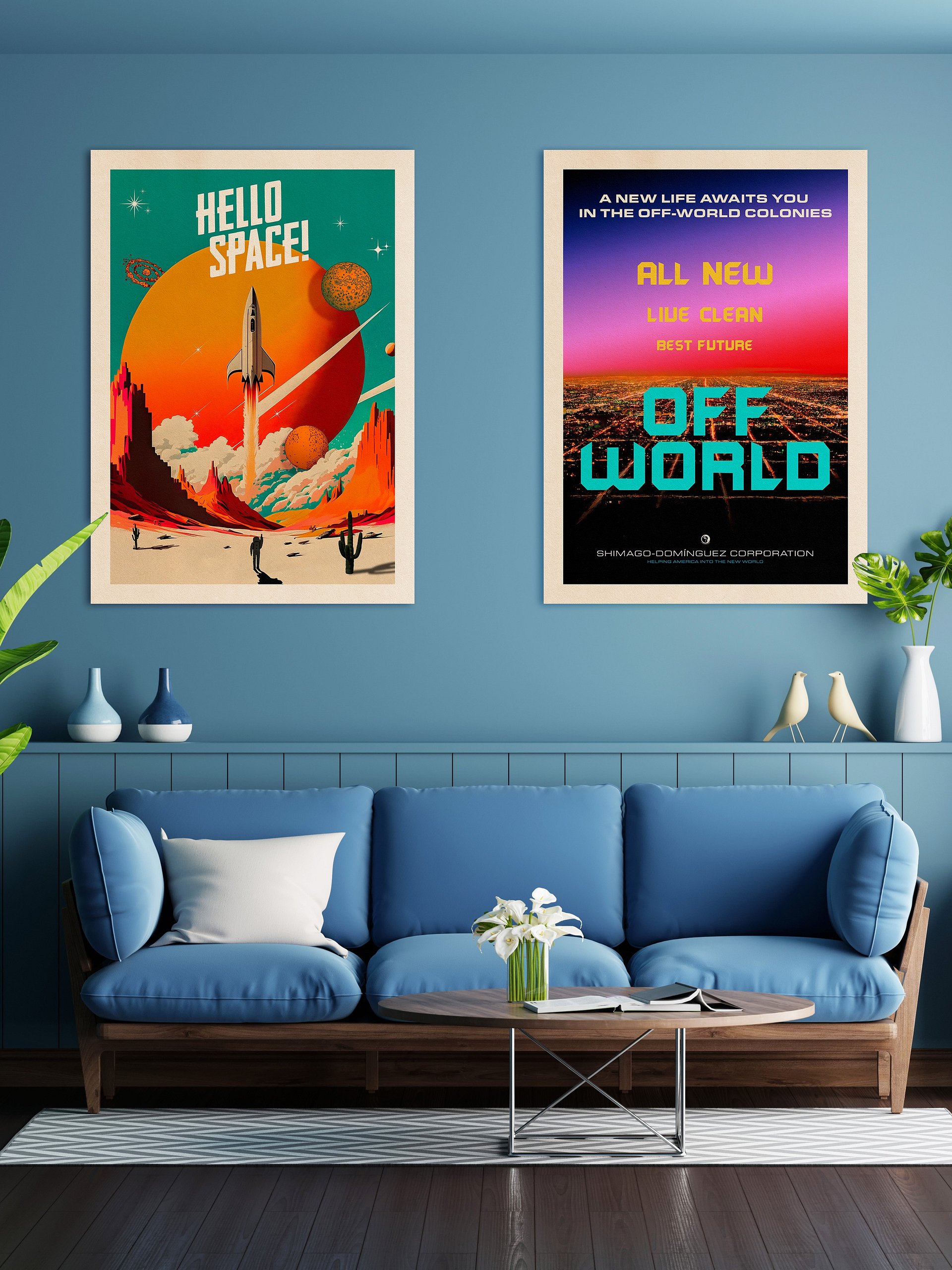The Off-world colonies Ad. Blade Runner, blimp, 1982 — Vintage space poster, retro sci-fi print product image (2)