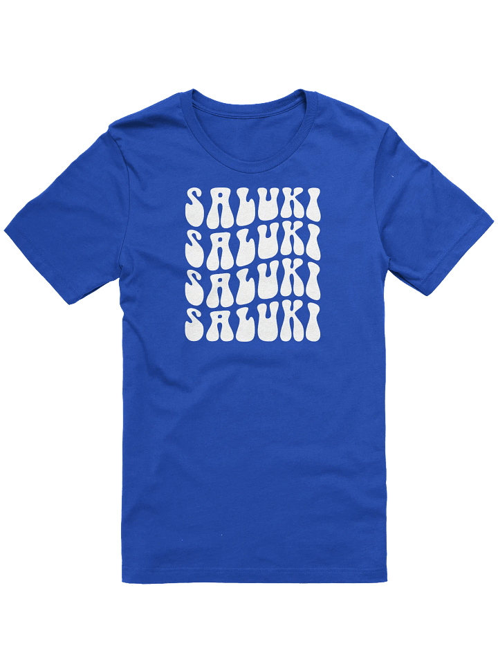 Saluki Blue & White Retro Wavy 70's Inspired T-Shirt product image (2)