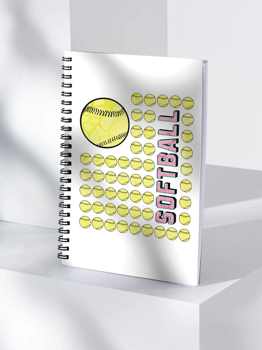 US Flag Softball Swirls Spiral Notebook product image (4)