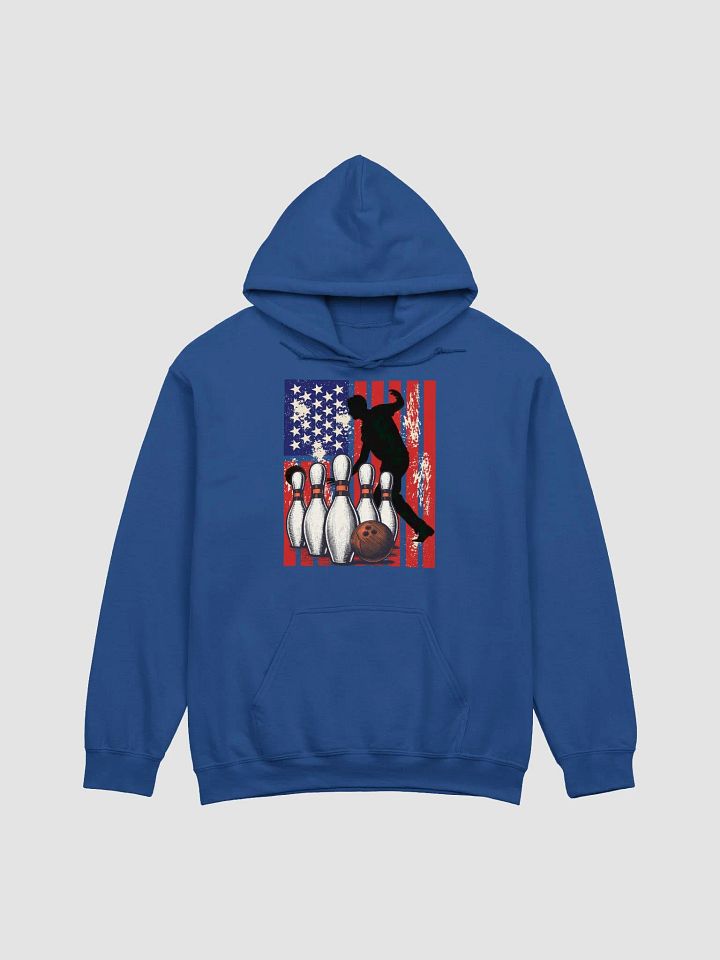 Flag American Bowling Strike Silhouette Hoodie product image (25)