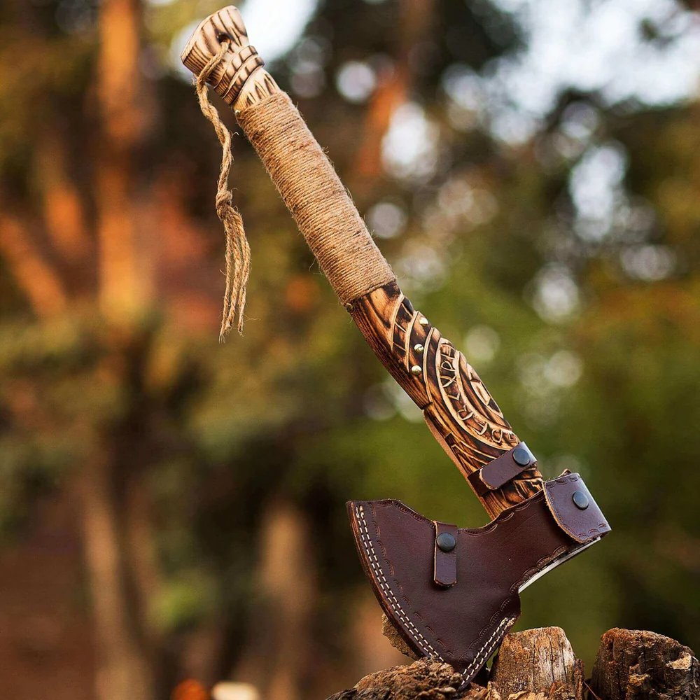 Hand-Forged Viking Axe – Helm of Awe Edition product image (3)