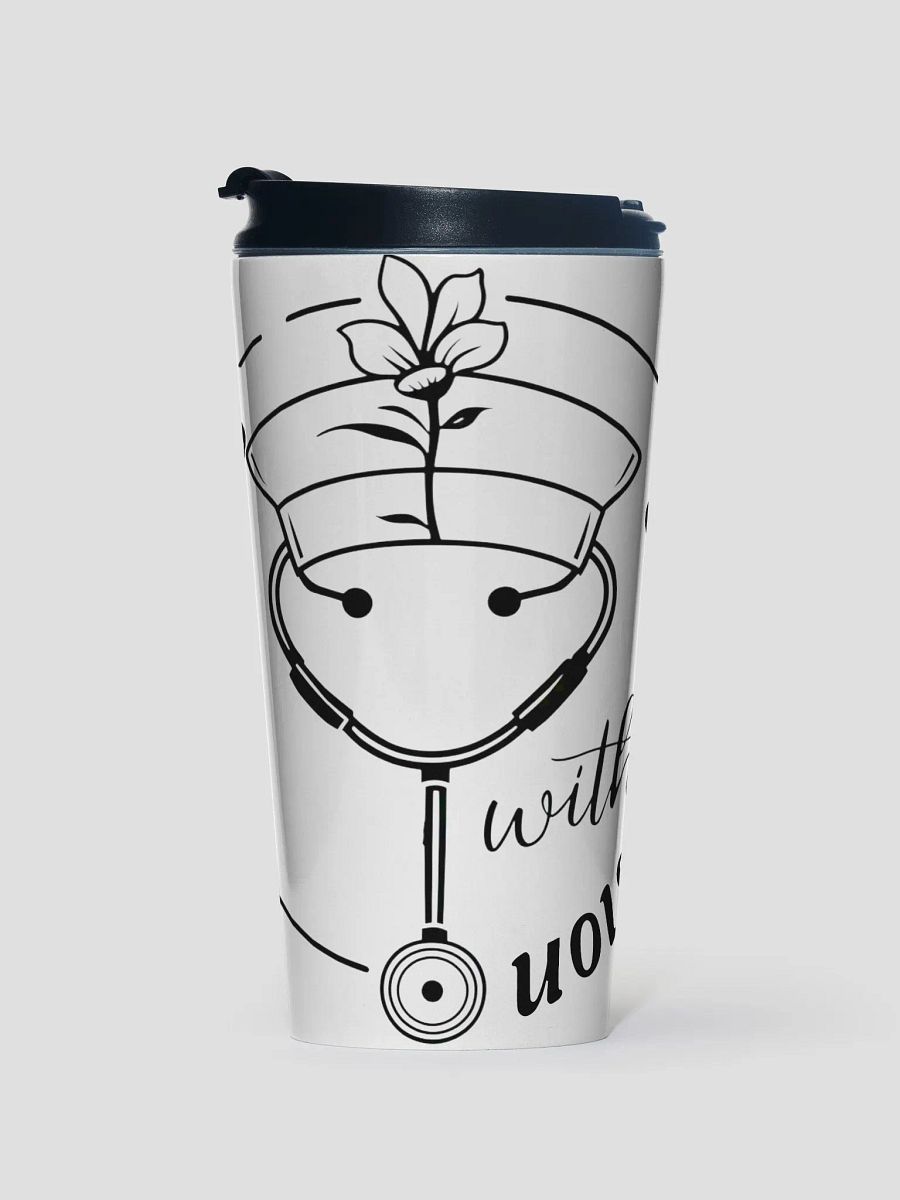 Caring With Compassion Nurse Line Art Travel Mug product image (1)