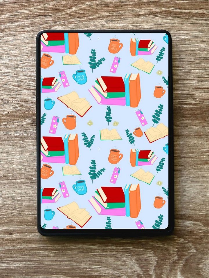 Cozy Book Lovers Pattern Digital Insert for Clear Kindle Cover product image (2)