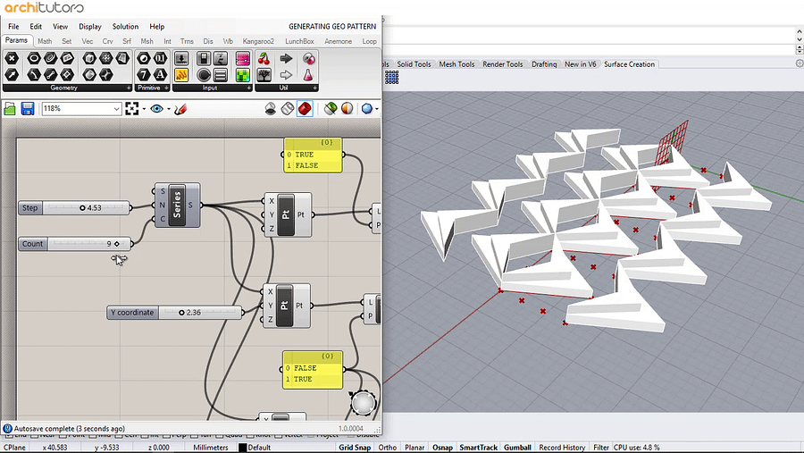 Parametric Geometrical pattern Design Grasshopper Rhino Files Download product image (2)