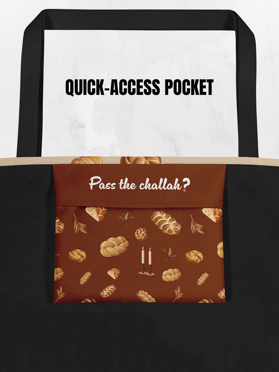 Pass the Challah - Large Tote Bag with Pocket product image (3)