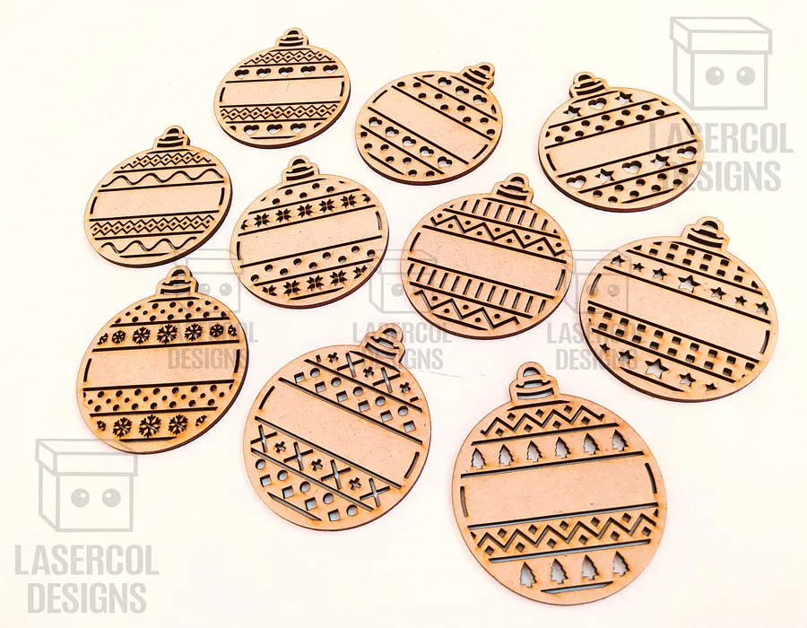 Christmas Ornaments (Ready to Personalize) - Laser Cut Files product image (2)