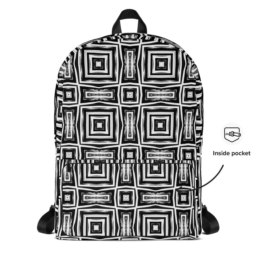 Abstract Monochrome Repeating Pattern Back Pack product image (17)