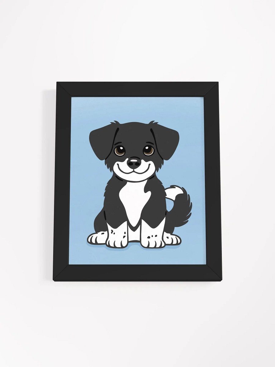 BLACK & WHITE LABRADOR PUPPY FRAMED ILLUSTRATION product image (1)