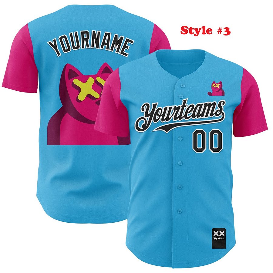 Authentic Baseball Jersey, Custom Baseball Jersey, Personalized Sport Jersey, Colorful, Number, XX revzzz product image (173)