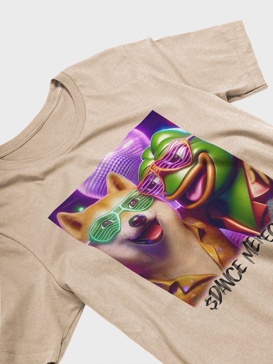 DISCO DOGE and PARTY PEPE - DANCE MEMECOIN - PREMIUM TEE - TAN product image (6)