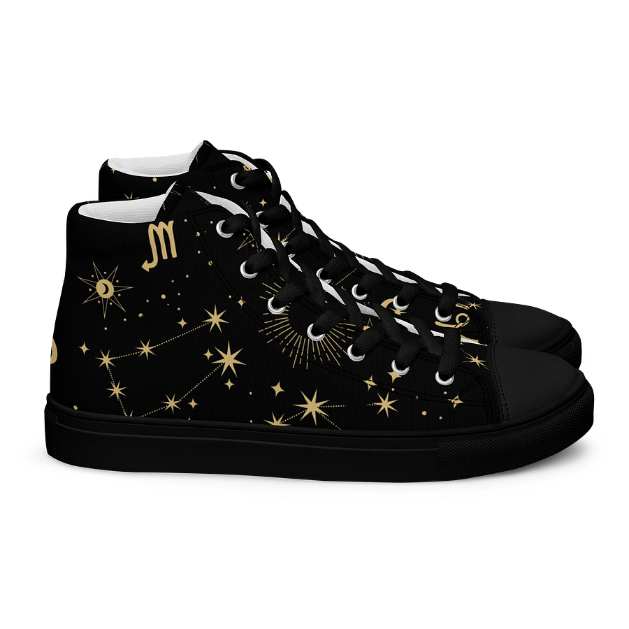 Cosmic Zodiac High Top Shoes Astrology Inspired Men’s Canvas Sneakers for Celestial & Streetwear Style product image (2)
