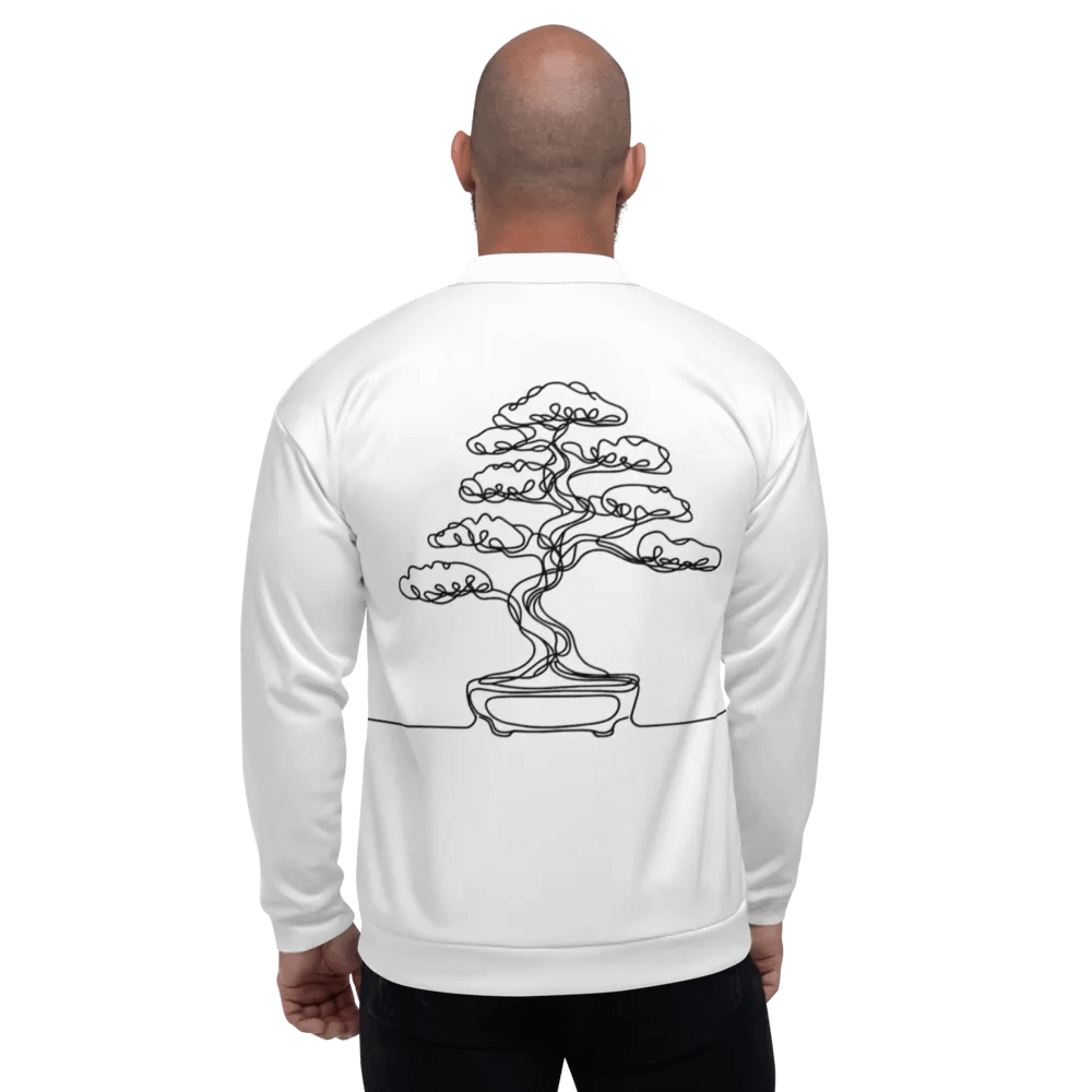 Bonsai Tree Line Art Design Bomber Jacket product image (2)