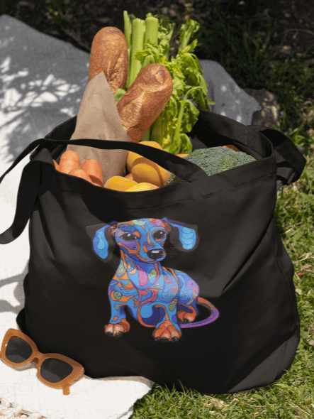 Psychedelic Dachshund #1 - Eco-conscious Organic Cotton Tote product image (2)