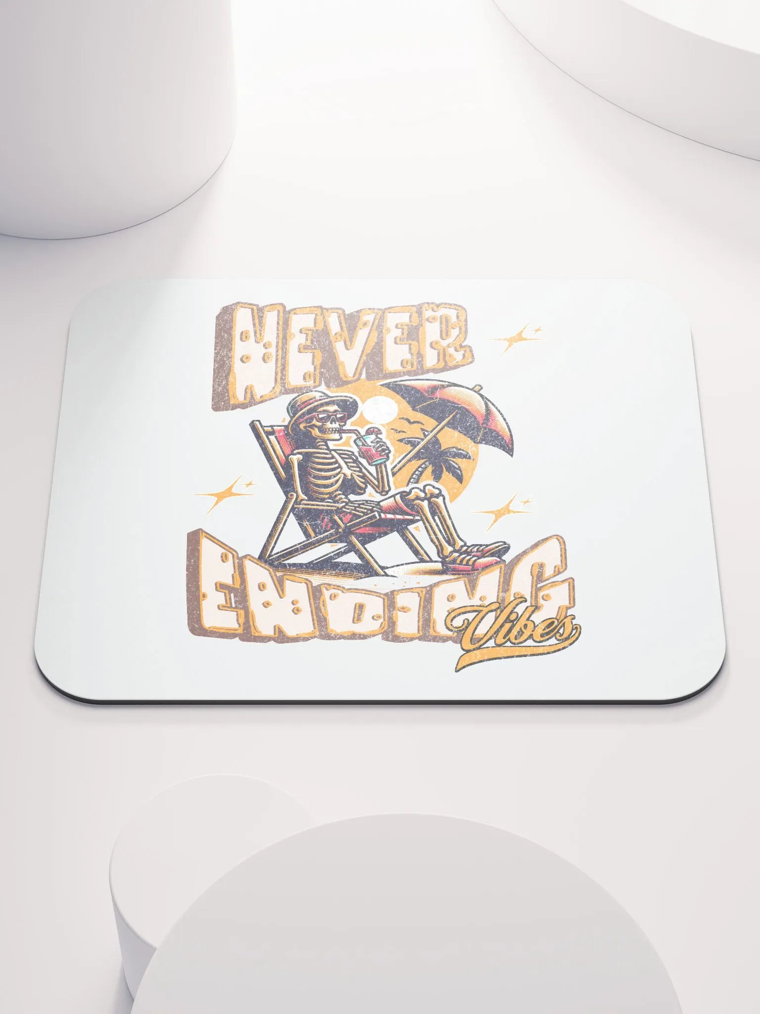 Never Ending Vibes Skeleton Tropical Mouse Pad product image (1)