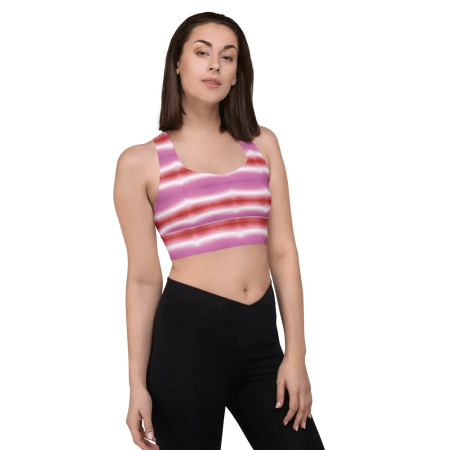 Sunset Stripe Sport Bra product image (5)