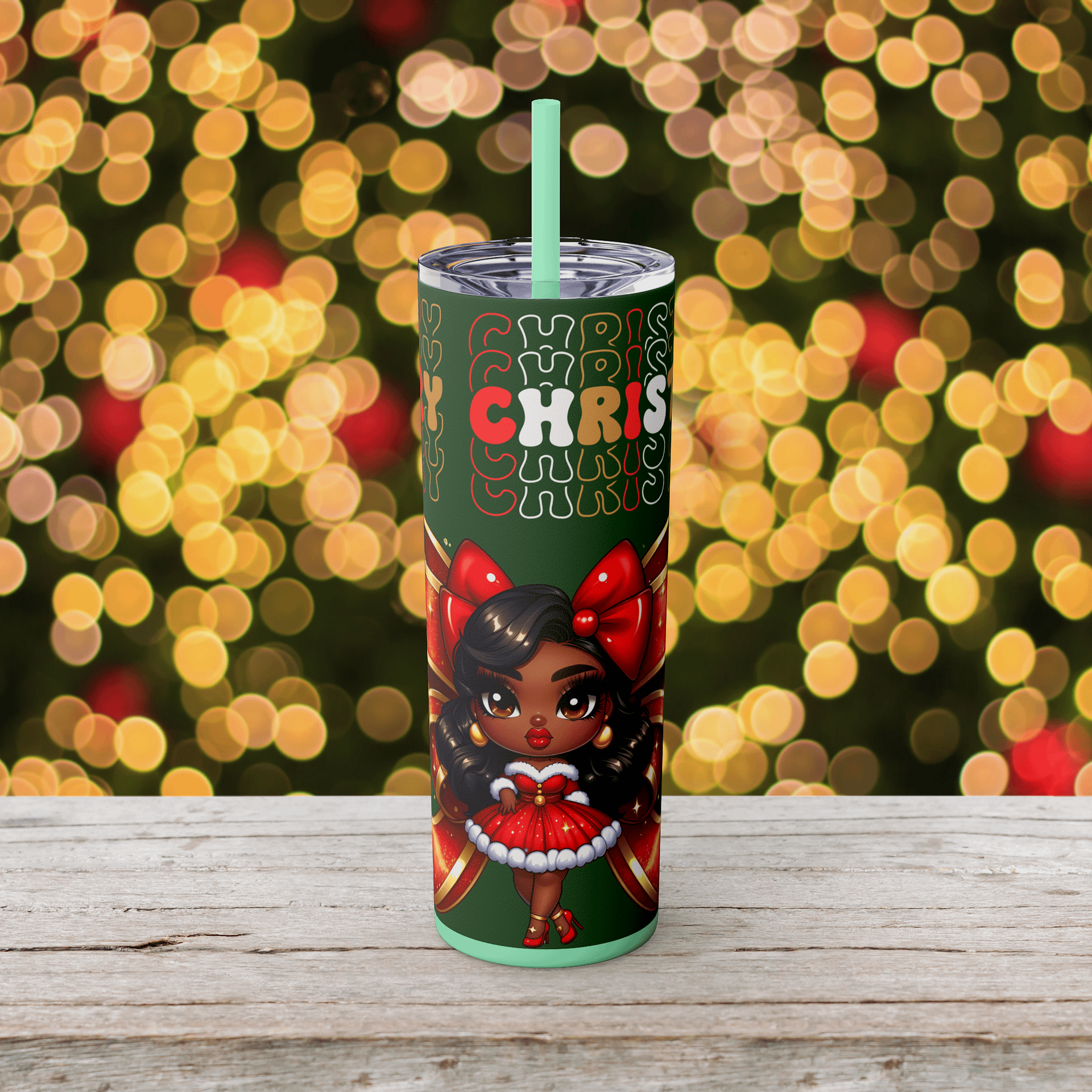 Christmas Tumbler Wrap Bundle • Chibi Holiday Girl PNG Set • Festive Sublimation Designs product image (10)