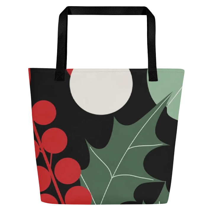 Green Leaves and Red Berries All-Over Tote Bag product image (1)