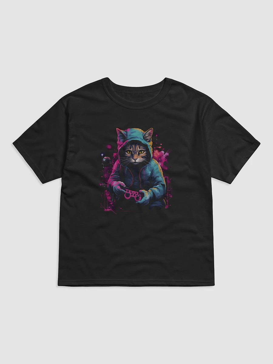 Whiskered Gamer Cat Art T-Shirt product image (1)