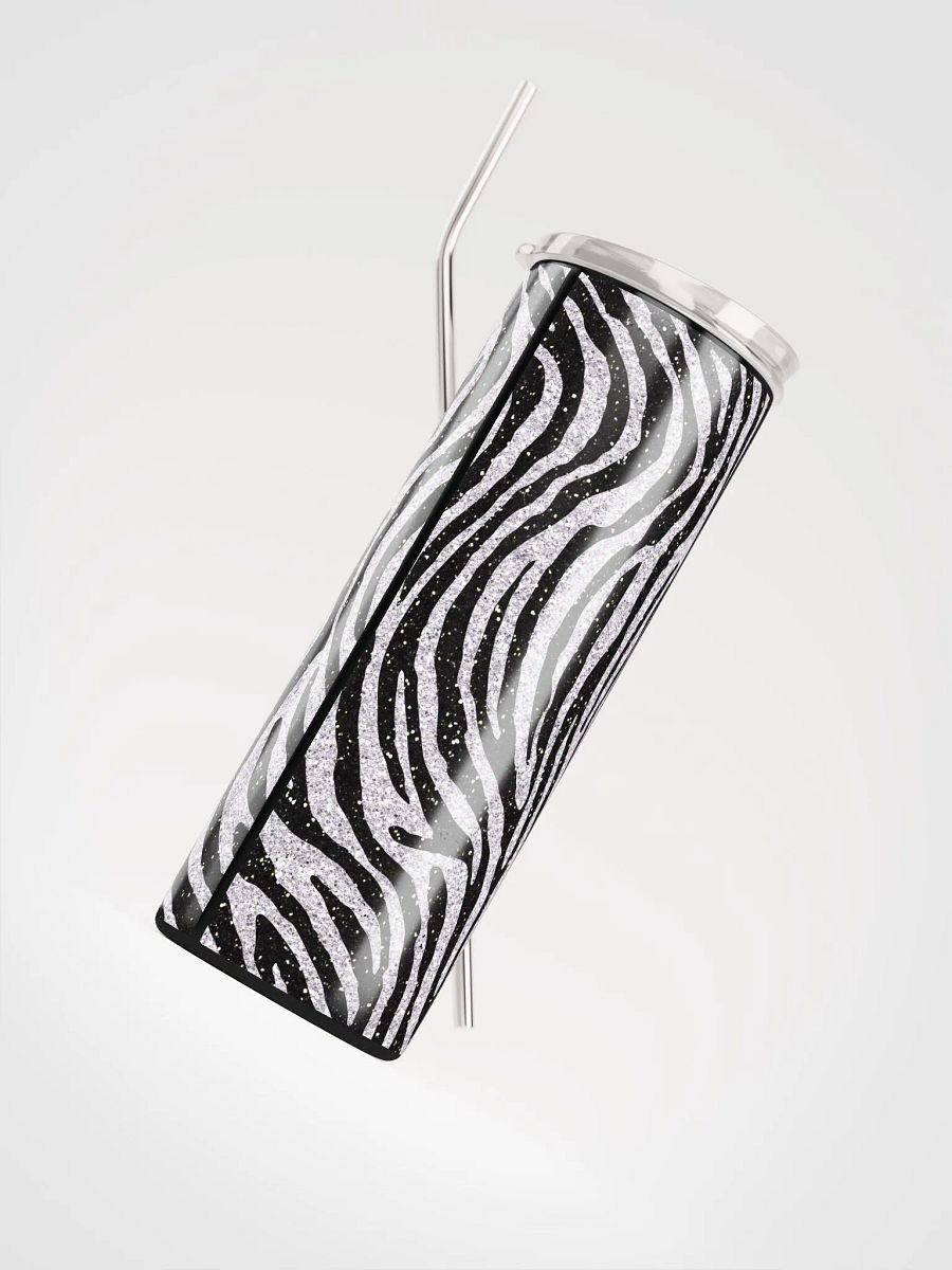 Quench Your Thirst in Style with our Zebra Print Stainless Steel Tumbler | Eco-Friendly 20 oz Tumbler with Reusable Straw Included product image (4)