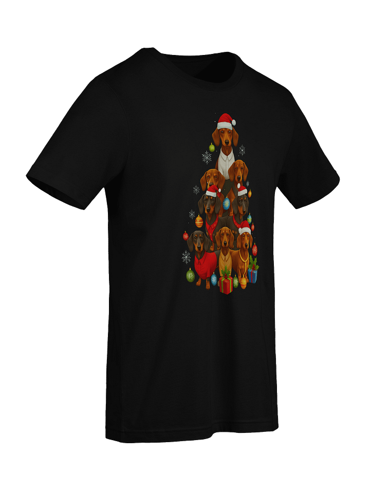Dachshund Christmas Tree T-Shirt – Cute Holiday Doxie Pyramid Design product image (2)