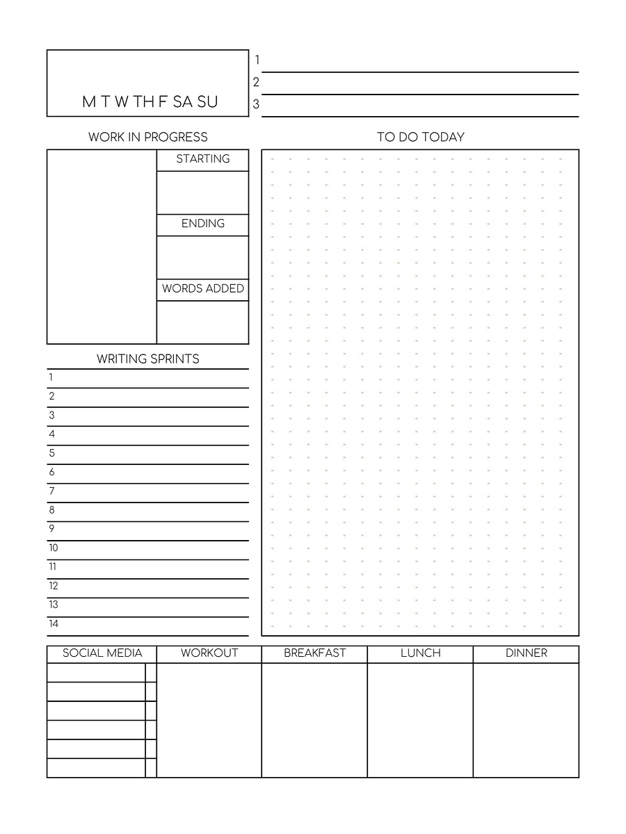 Writer Daily Page Bundle product image (2)