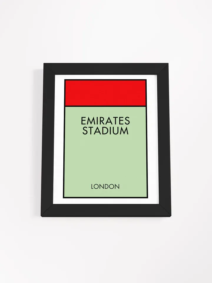 Emirates Stadium London Monopoly Title Art Framed Print product image (1)
