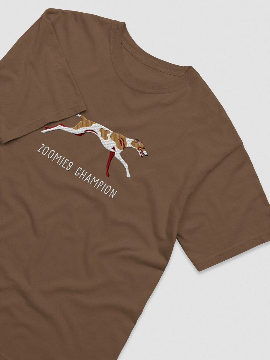 Zoomies Champion T-Shirt(Embroidered) of a Greyhound(Tan & White)) product image (6)