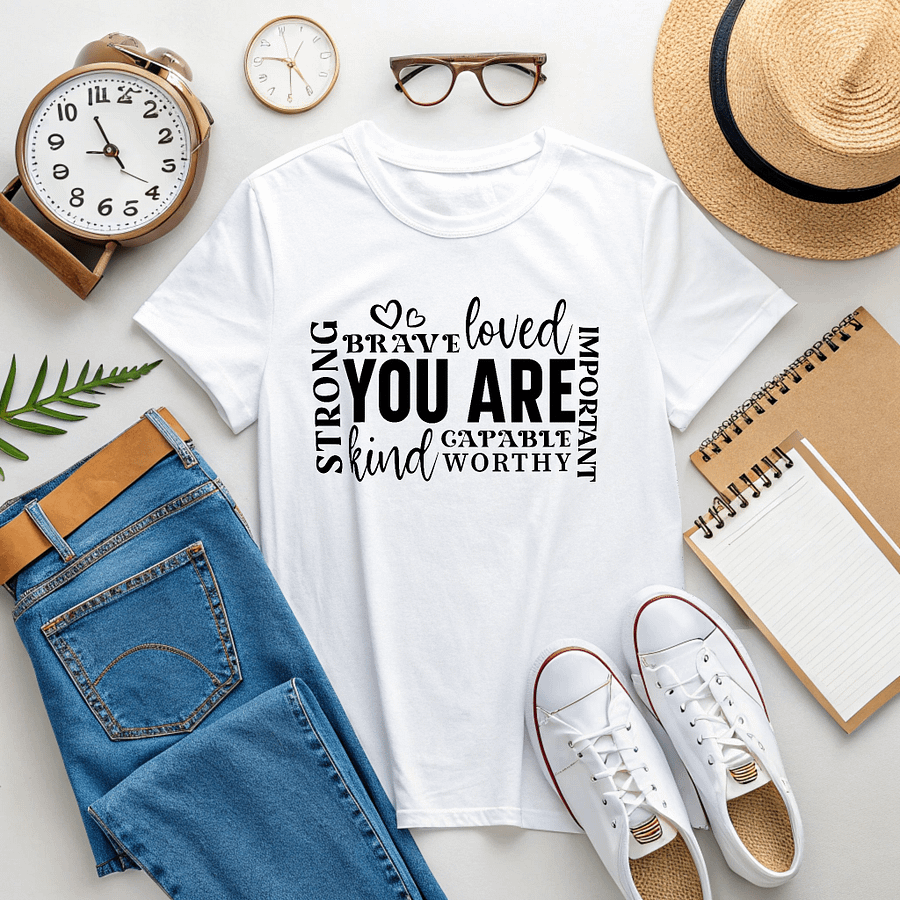 You Are Loved Strong Kind Brave - Women's White T-Shirt product image (2)