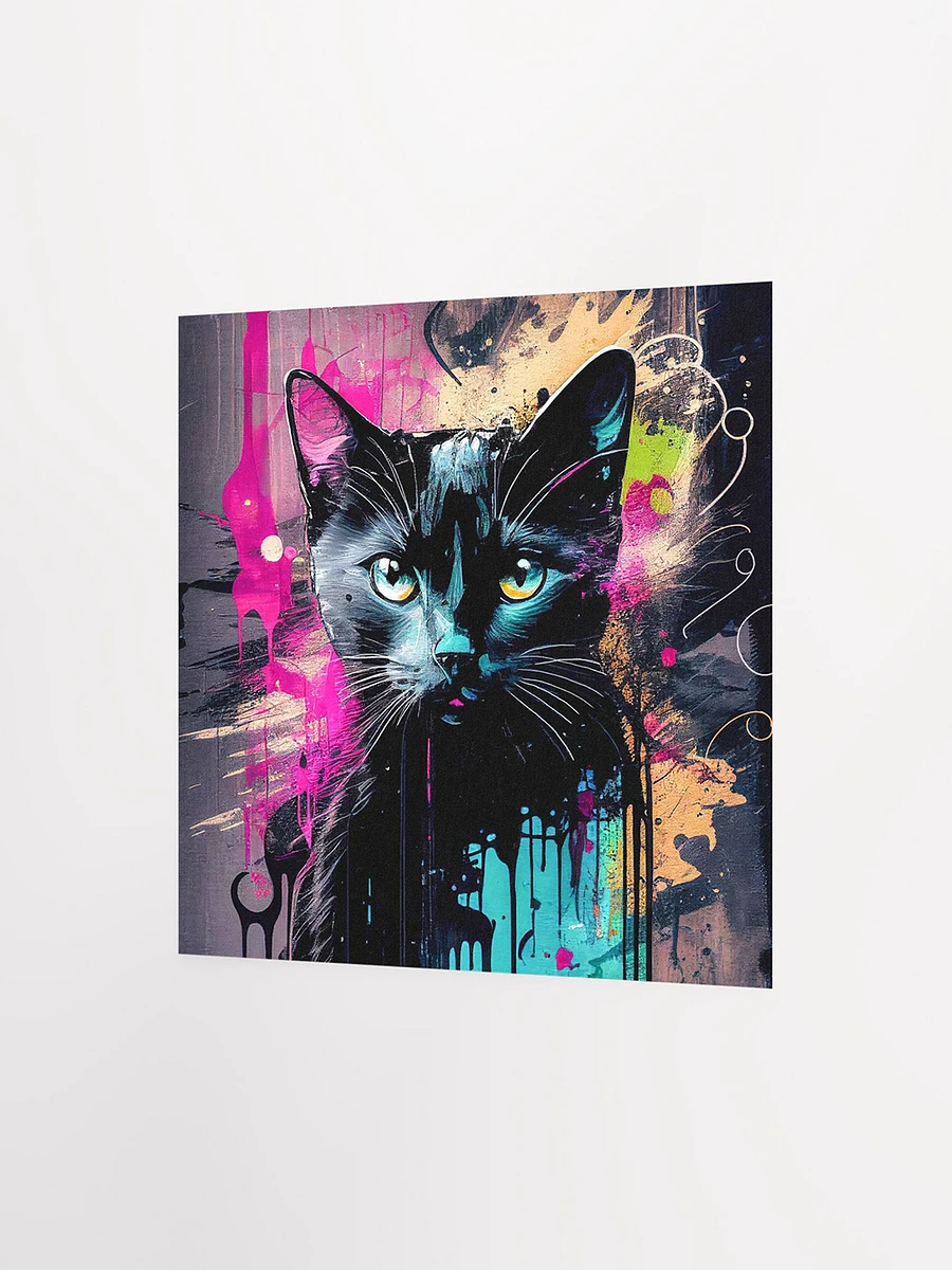 Graffiti Inspired Black Cat Matte Poster product image (3)