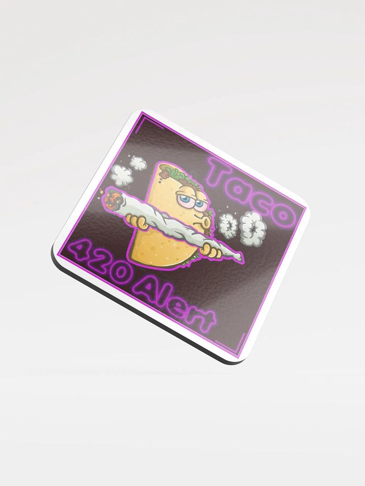 420 Alert Taco Glossed Cork Coaster product image (1)