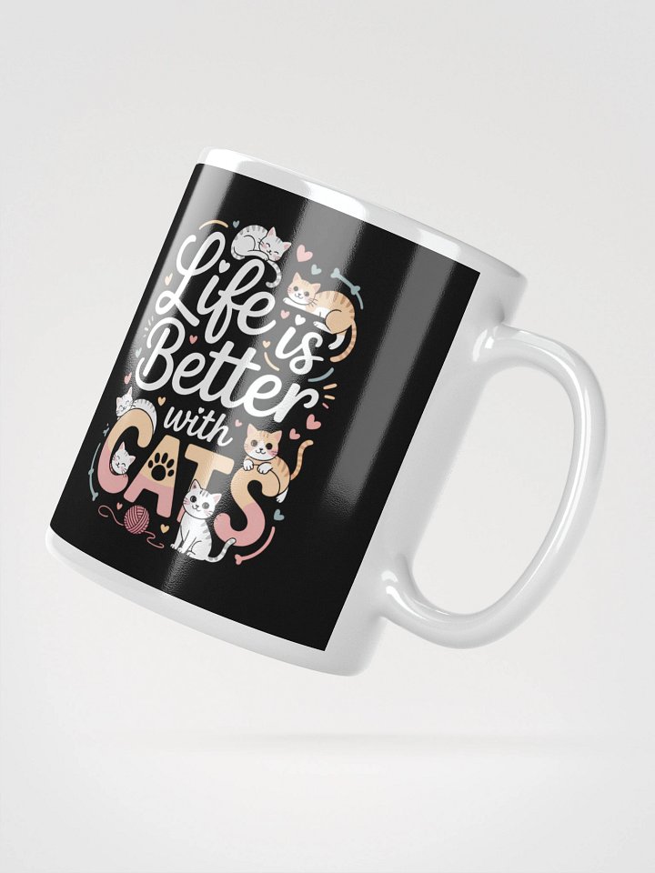 Life Is Better with Cats – Cute Cat Lover Coffee Mug product image (2)