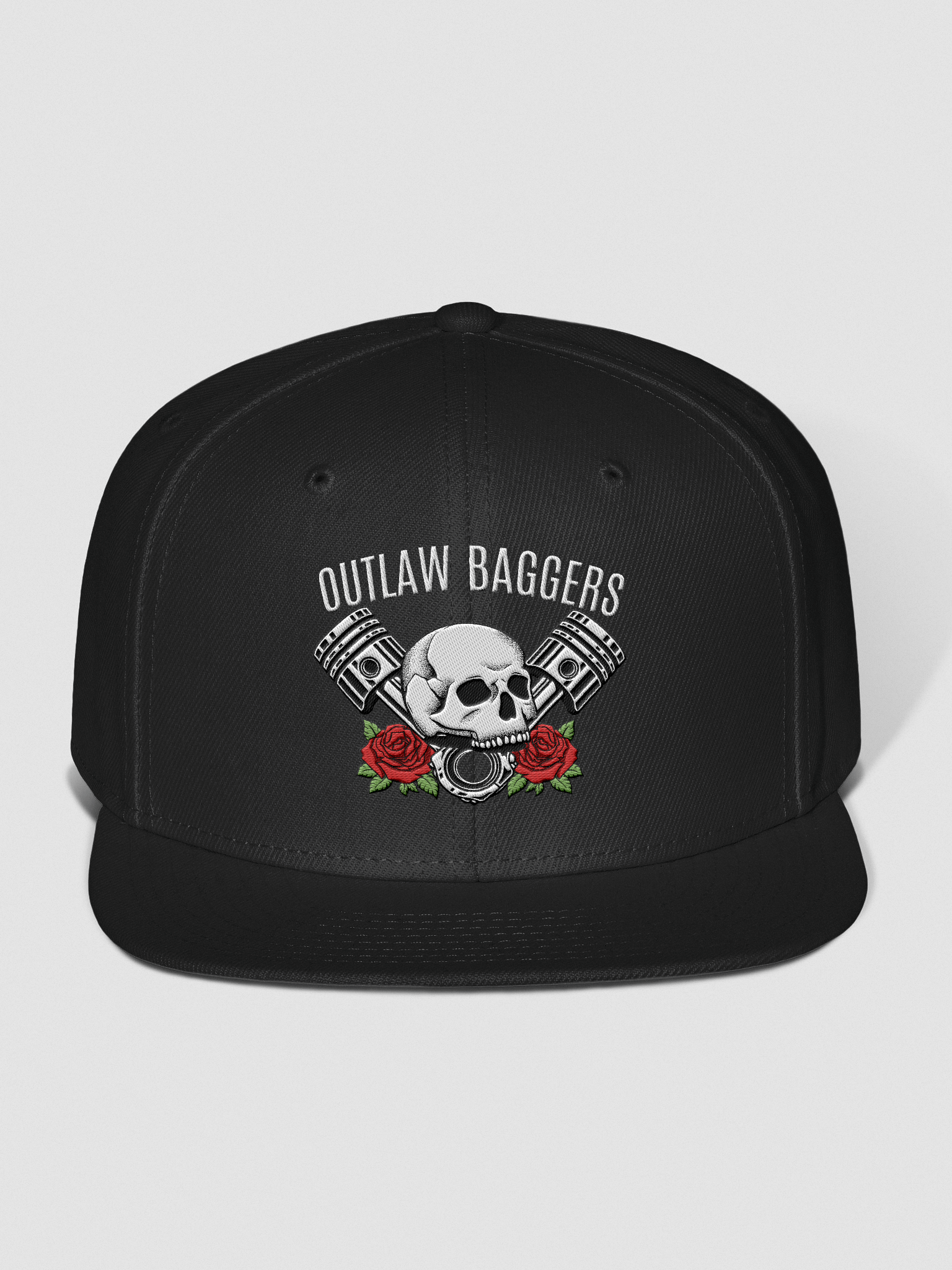 Outlaw Baggers Rose Snap Back Flat Bill Hat product image (1)