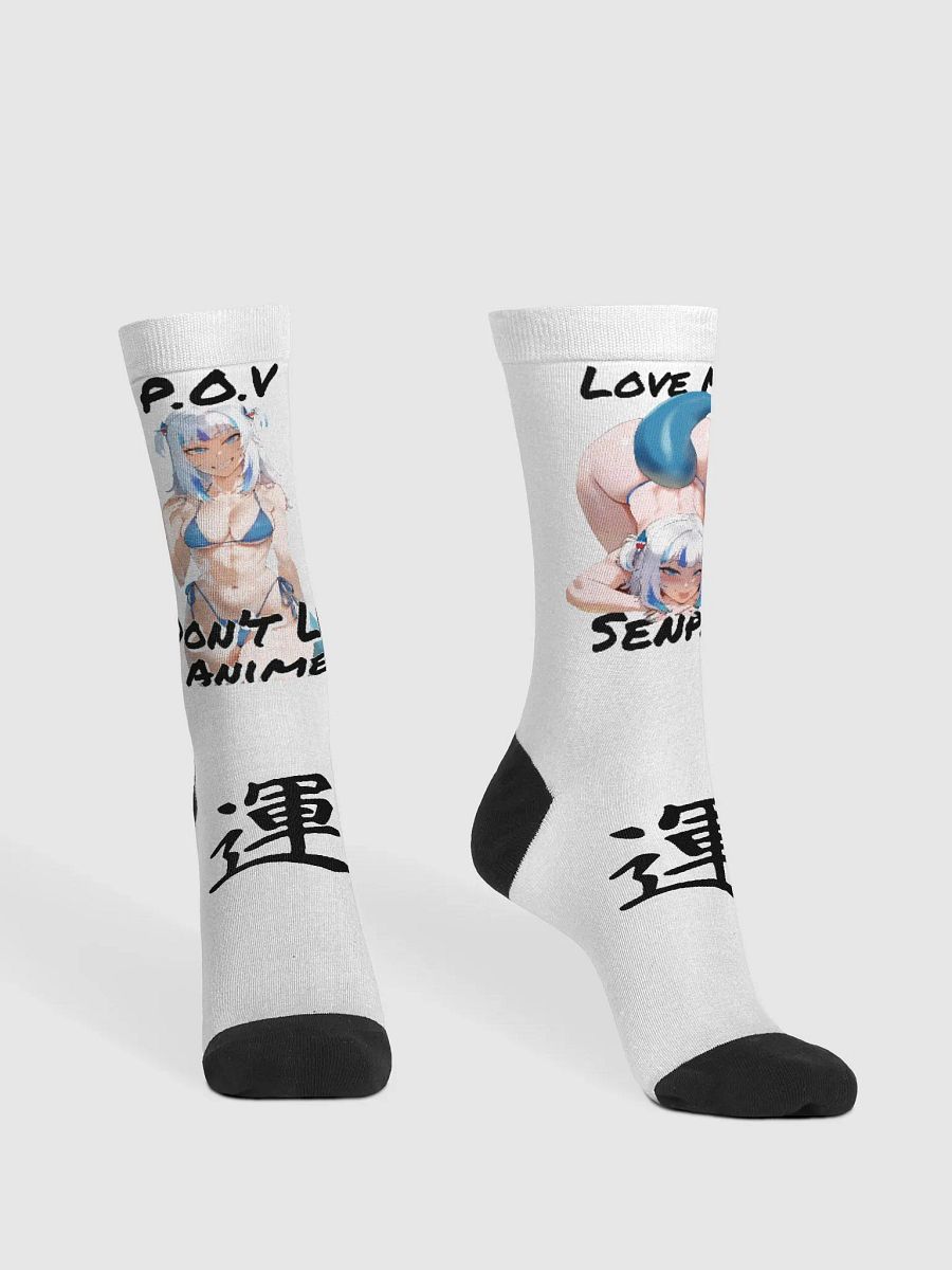 "Love Me Senpai Anime Girl Socks" product image (1)
