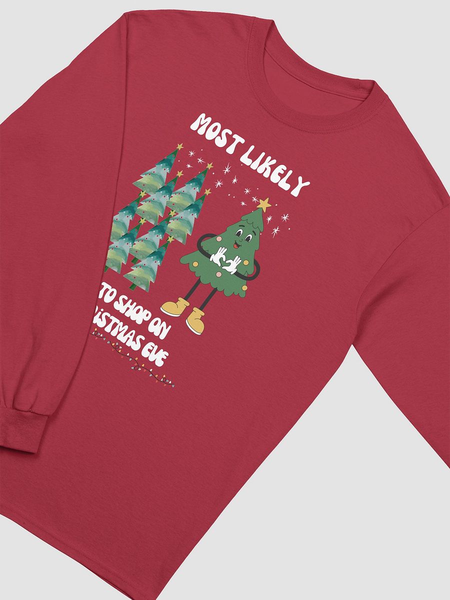 Festive Most Likely to Shop on Christmas Eve Retro Tree Character Long Sleeve Tee product image (3)