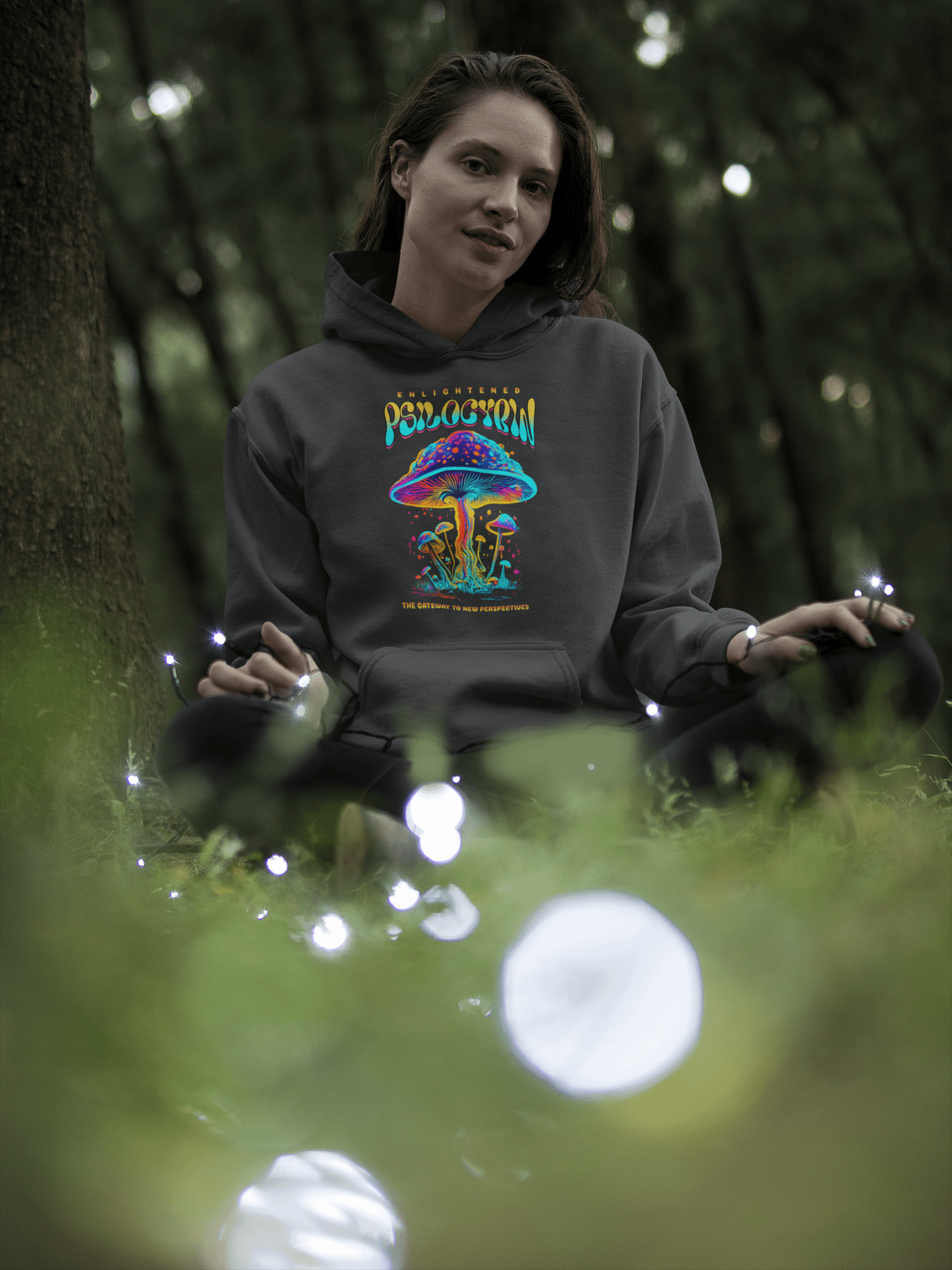 Enlightened Psilocybin Mushrooms - Gateway to New Perspectives - Premium Unisex Hoodie product image (1)