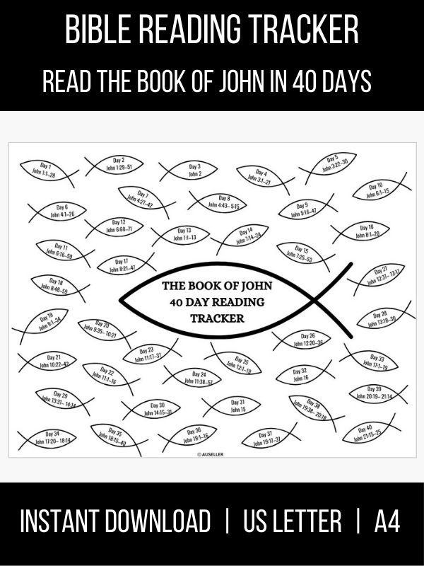 40 Day Printable Bible Reading Plan For The Book Of John product image (1)