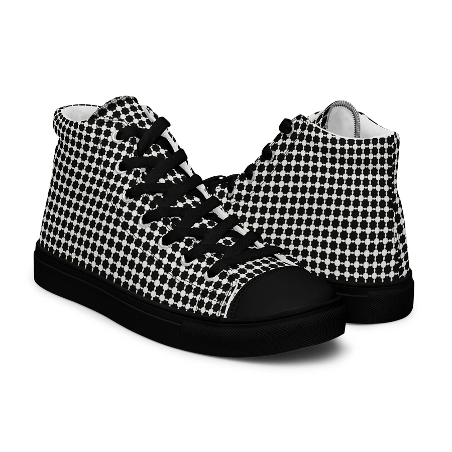 Abstract Black and White Chain Design Men's Canvas Shoe High Tops product image (8)