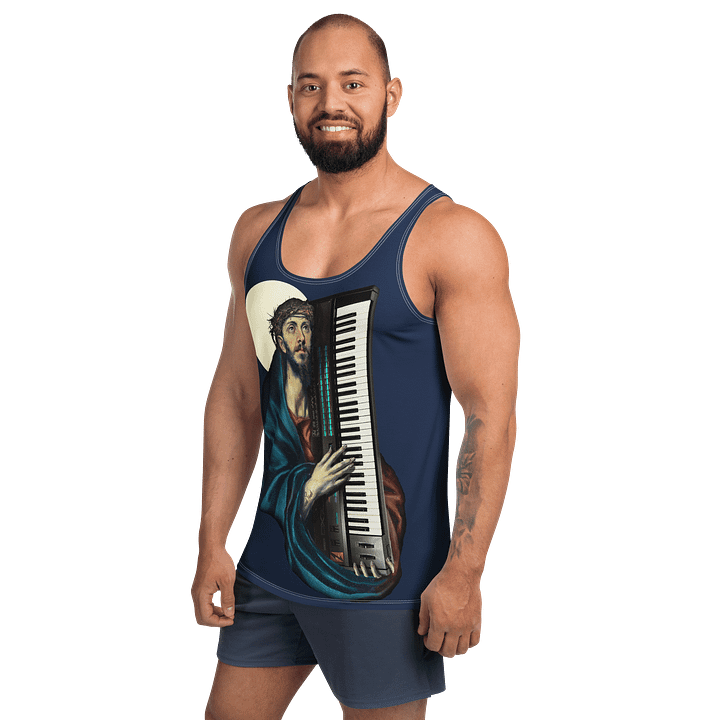Christ Carrying the DX7 (Yamaha DX7) by Frank Fonik, classic synth Tribute, Regular fit Tank Top product image (1)