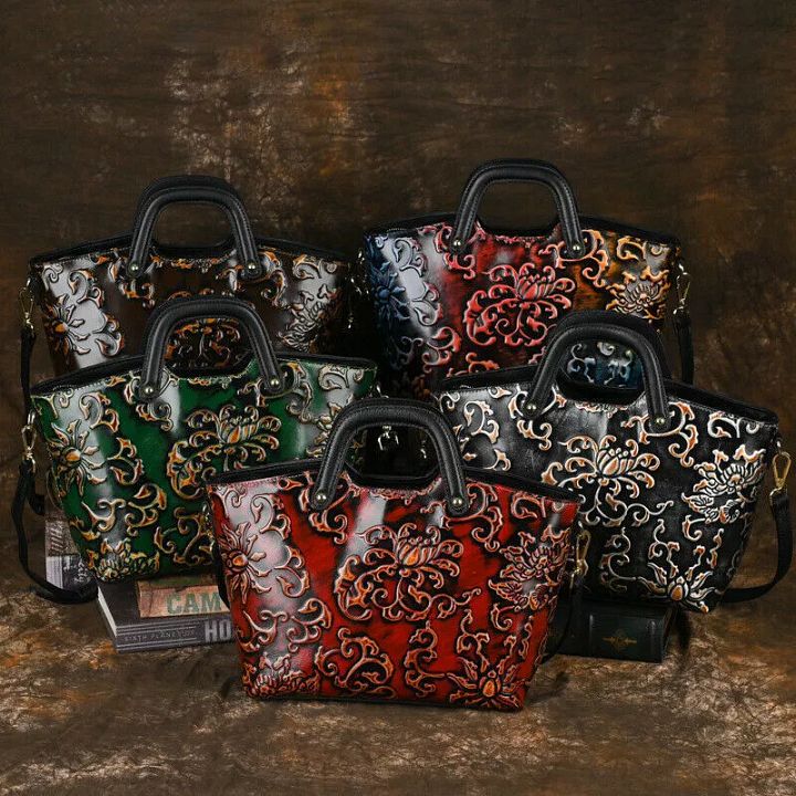 Women Genuine Leather Shoulder Bag Handbag Purse Crossbody Embossed Tote Travel product image (2)