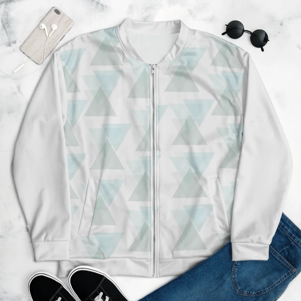 Turquoise Triangle Symmetry Bomber Jacket product image (6)