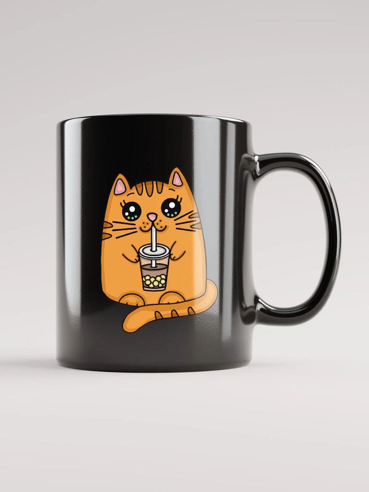 Cute Orange Cartoon Cat Drinking Boba product image (2)